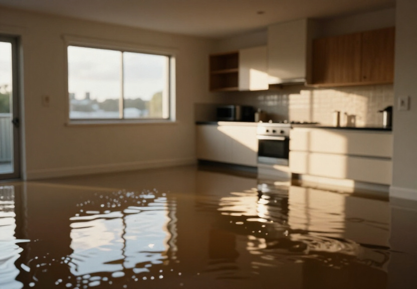 Wet carpet in a Manly Vale home before drying